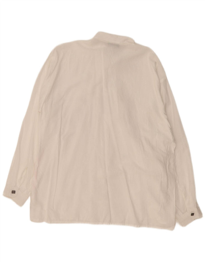 Vintage Herren Pullover Shirt groß weiß gefleckt