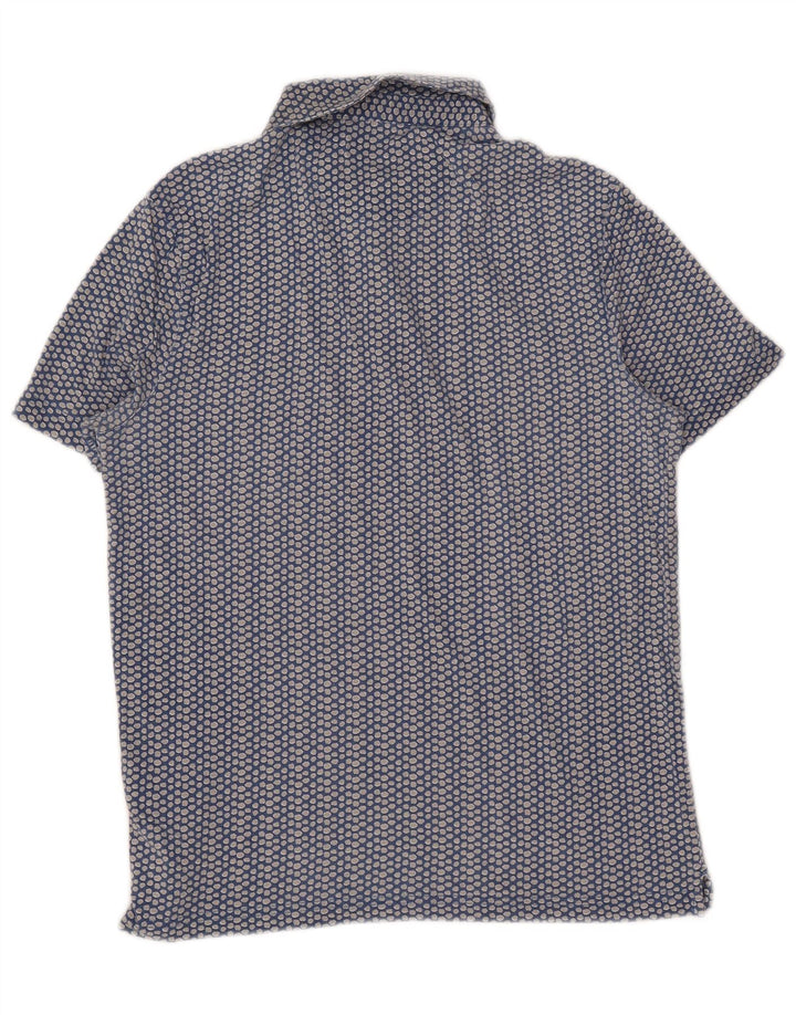 Michael Kors Herren Kurzarm-Pullover-Hemd, klein, blau gepunktet, Baumwolle