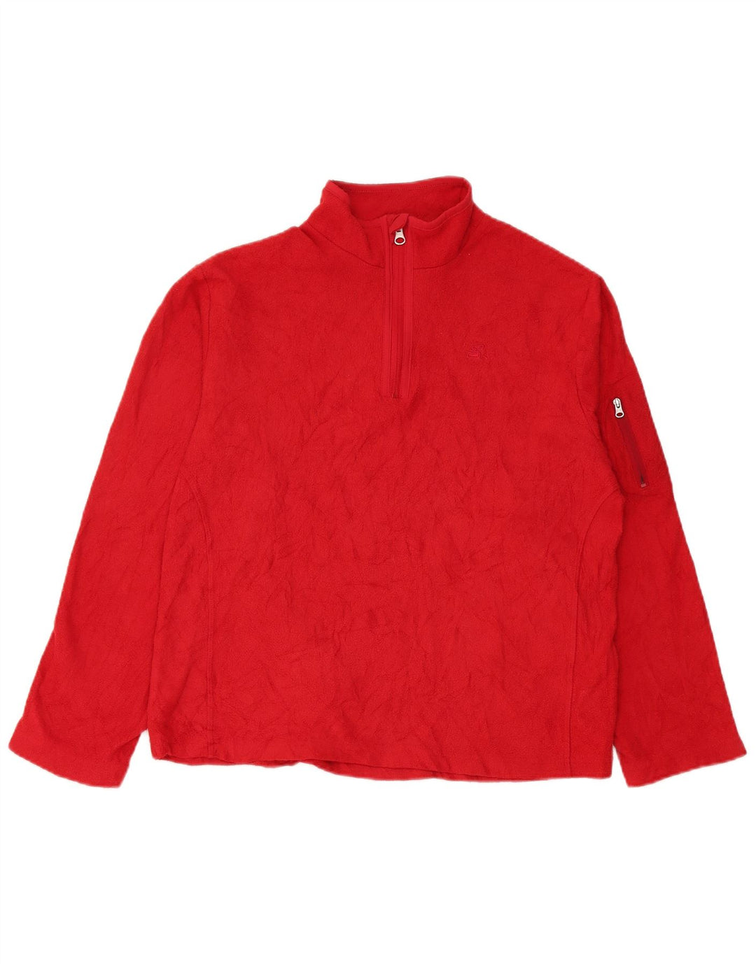 Starter Damen-Fleecepullover mit Reißverschluss am Hals, UK 20 2XL, rotes Polyester