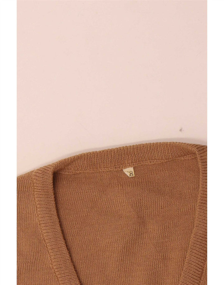 Vintage Herren Weste Tank Top IT 48 Mittelbeige Wolle