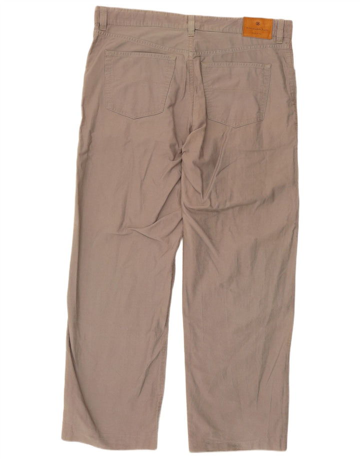 ERMENEGILDO ZEGNA Gerade Freizeithose für Herren, W42, L30, graue Baumwolle