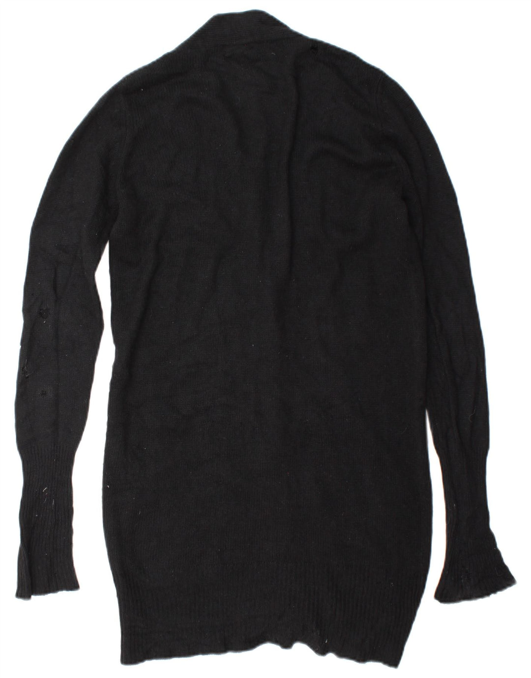 Zara Damen-Longline-Cardigan-Pullover UK 14 Mittelschwarze Seide