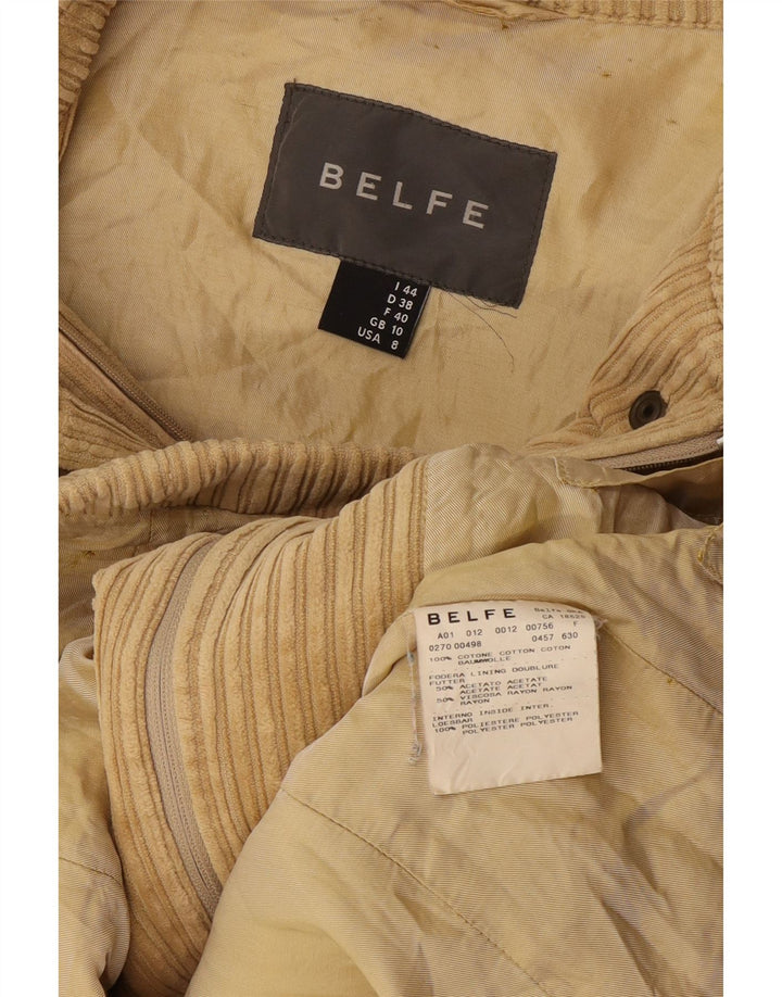 Übergroße Cordjacke für Damen von Belfe & Belfe, UK 10, Größe S, Beige, Baumwolle
