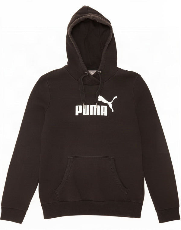Puma Womens Graphic Hoodie Pullover UK 8 Small Schwarz Baumwolle