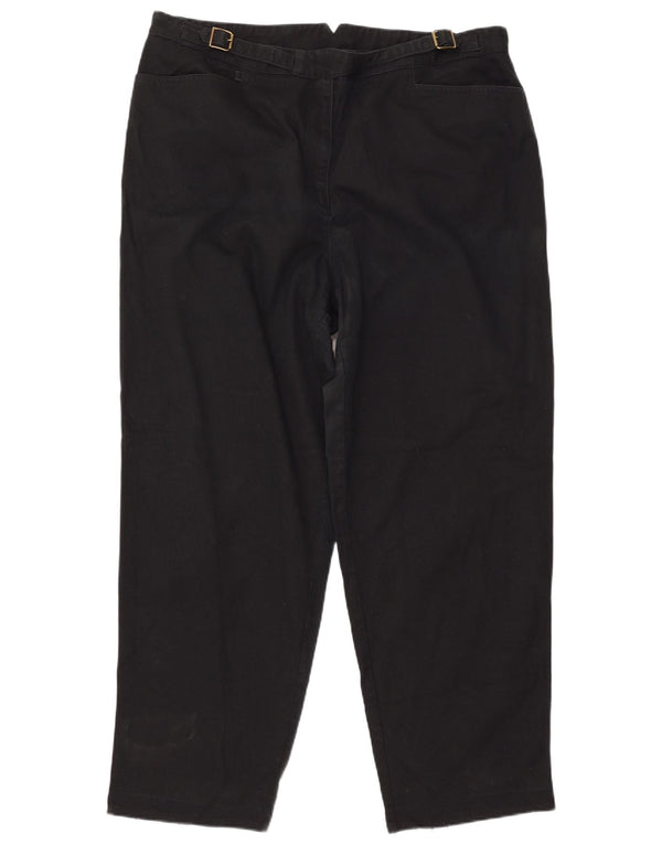 Ralph Lauren Damen Gerade Freizeithose US 22 3XL W42 L31 Schwarze Baumwolle