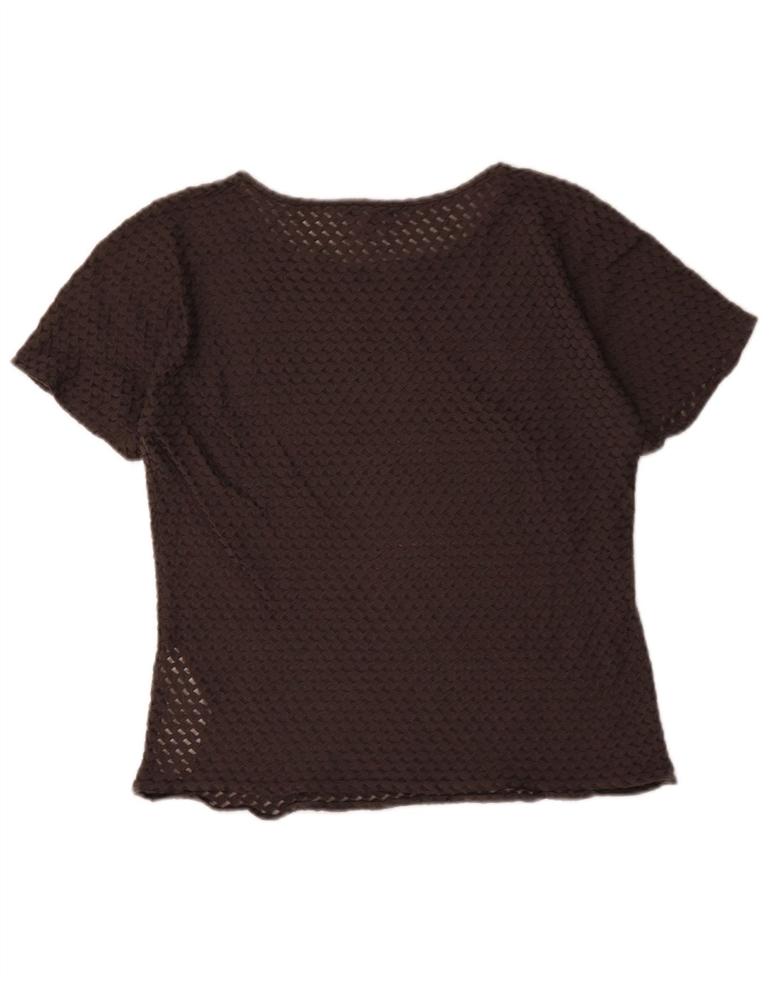 Giorgio Armani Damen Durchsichtiges Top IT 46 Große braune Baumwolle