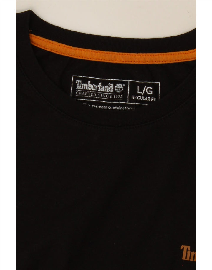 TIMBERLAND Herren T-Shirt mit normaler Passform, Größe L, Schwarz