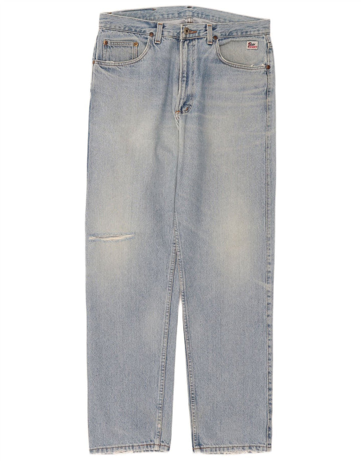 Roy Rogers Herren Distressed Straight Jeans W34 L33 Blau