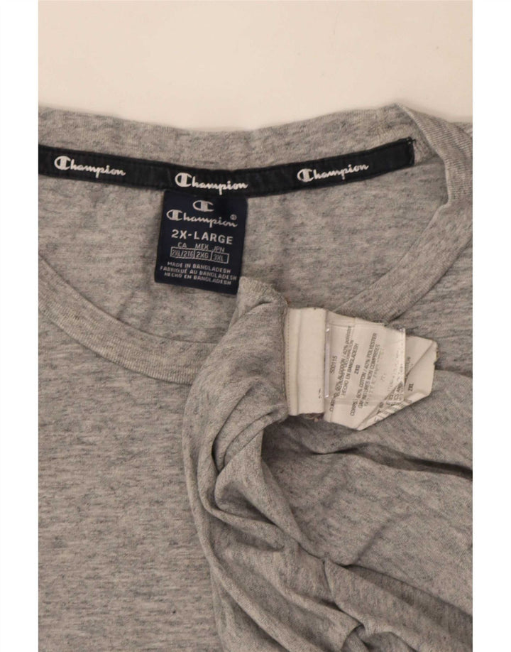 Champion Herren T-Shirt Top 2XL Grau meliert Baumwolle