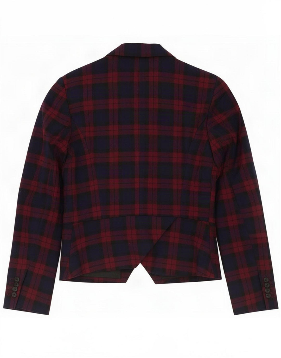 Zara Damen 2-Knopf-Blazerjacke UK 6 XS Marineblau kariert