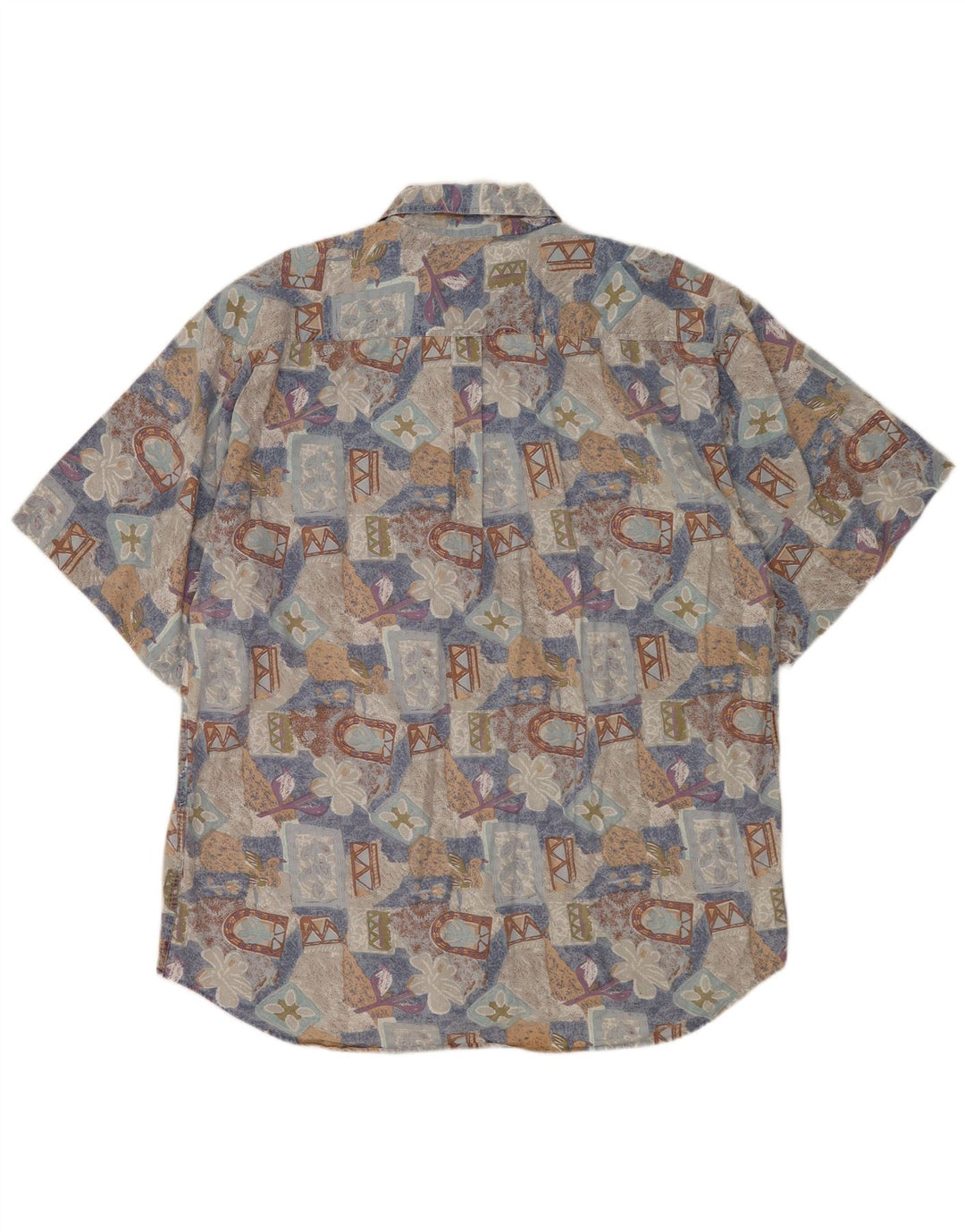 FILA Herren-Kurzarmhemd 2XL aus mehrfarbiger Blumen-Baumwolle