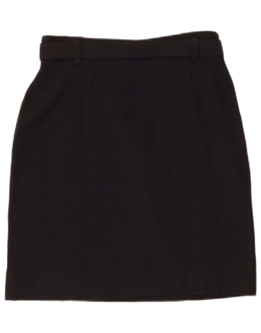Vintage Damen Gerader Rock IT 42 Medium W26 Schwarze Wolle