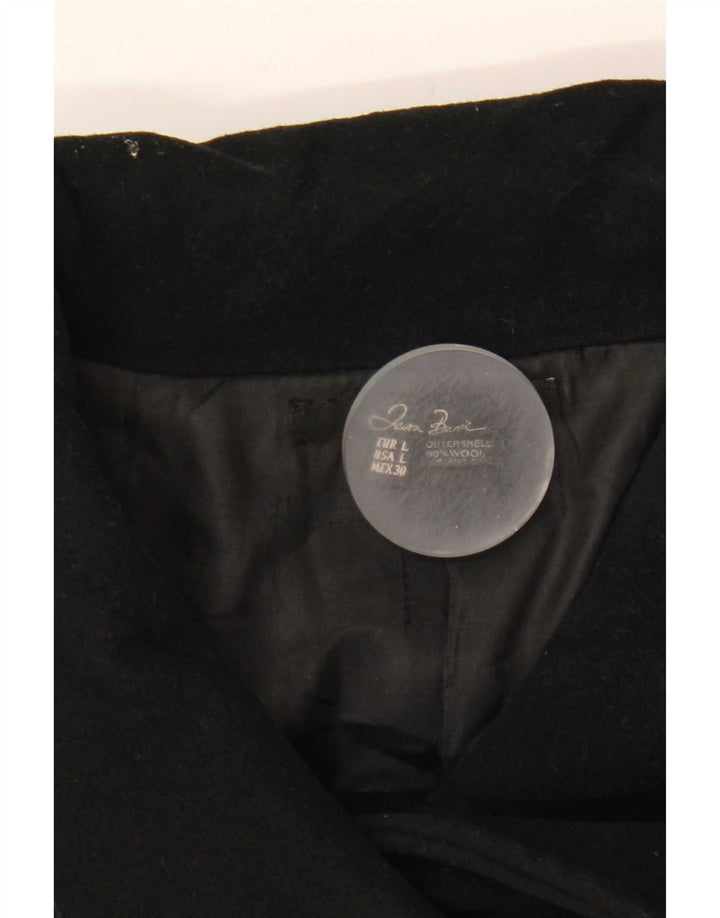 Zara Damen 3-Knopf-Blazerjacke UK 14 Große schwarze Wolle