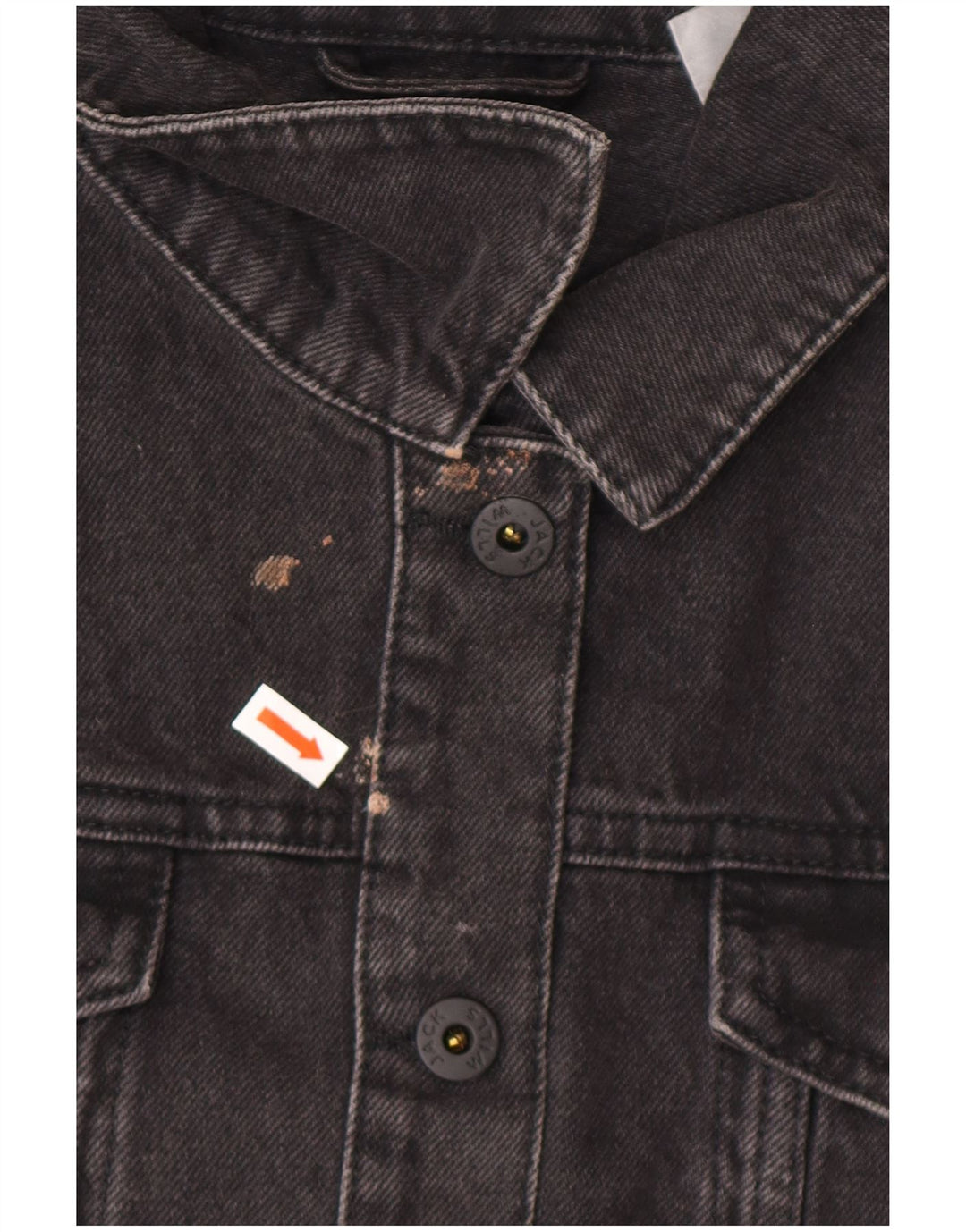 JACK WILLS Damen Übergroße Crop Denim Jacke UK 10 Small Graue Baumwolle
