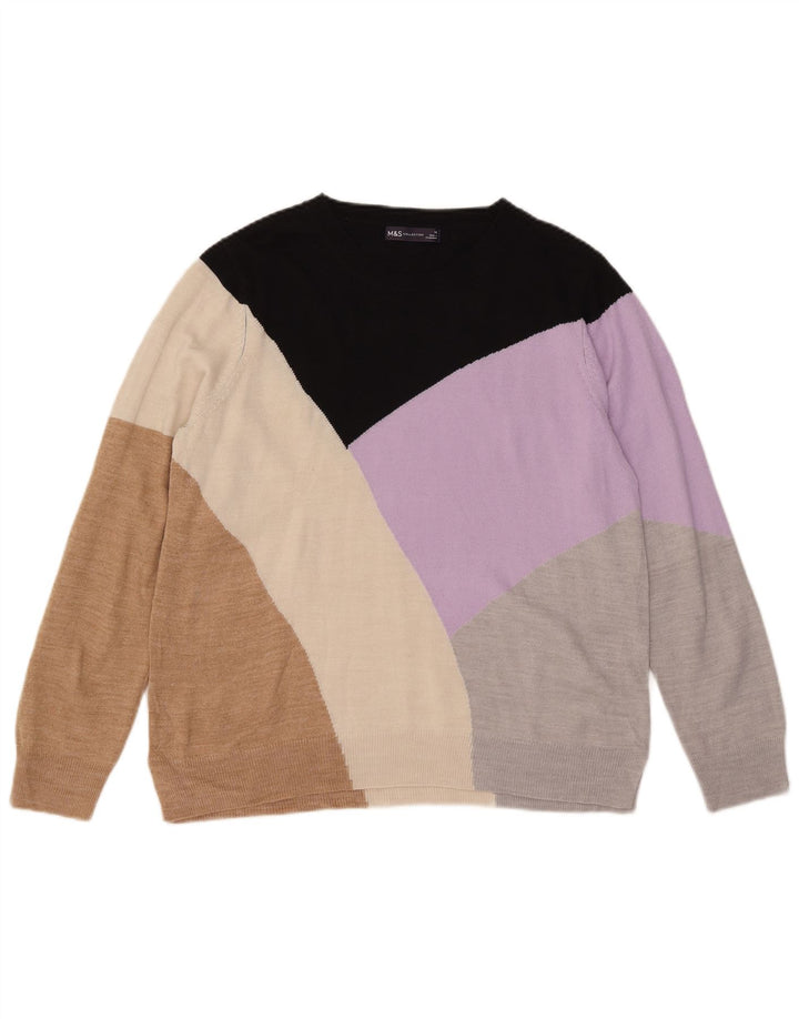 Marks & Spencer Damen-Pullover mit U-Boot-Ausschnitt, Gr. 42, Größe L, mehrfarbig