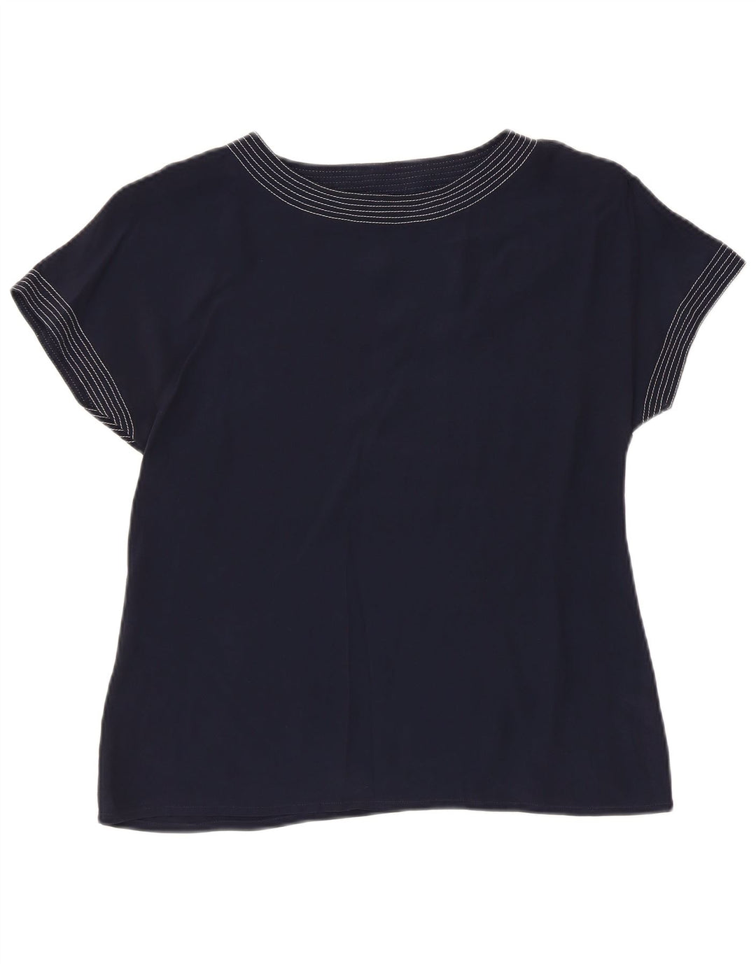 VINTAGE Womens T-Shirt Top UK 12 Medium Navy Blue