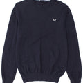 Crew Clothing Herren-Pullover mit Rundhalsausschnitt, mittlere Marineblau-Baumwolle