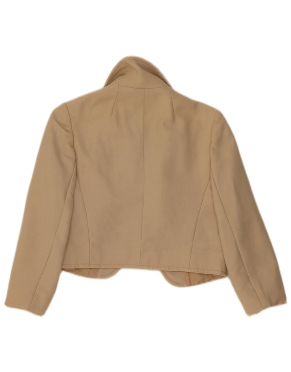 Vintage Damen 3/4 Ärmel Bolero Jacke IT 42 Medium Beige