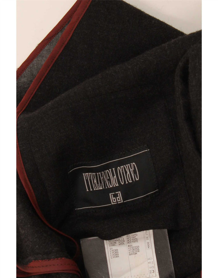 Carlo Pignatelli Herren 4-Knopf-Blazerjacke UK 36 Small Schwarze Wolle