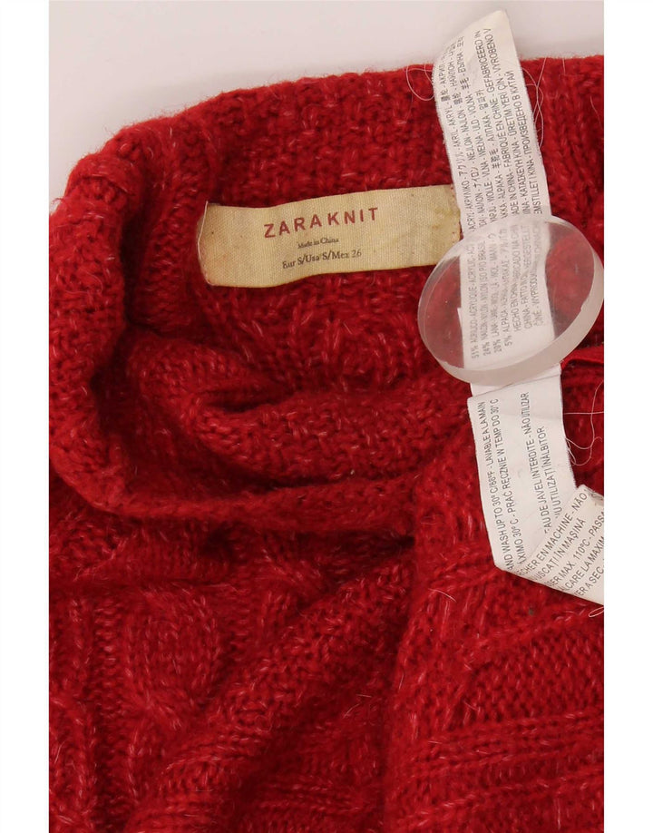 Zara Damen-Pullover mit Rollkragen, Gr. 10, Small, Rot, Acryl