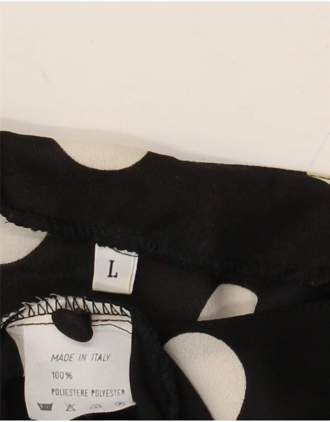 VINTAGE Damen Kurzarm-Hemdbluse UK 16 Large Black Polka Dot