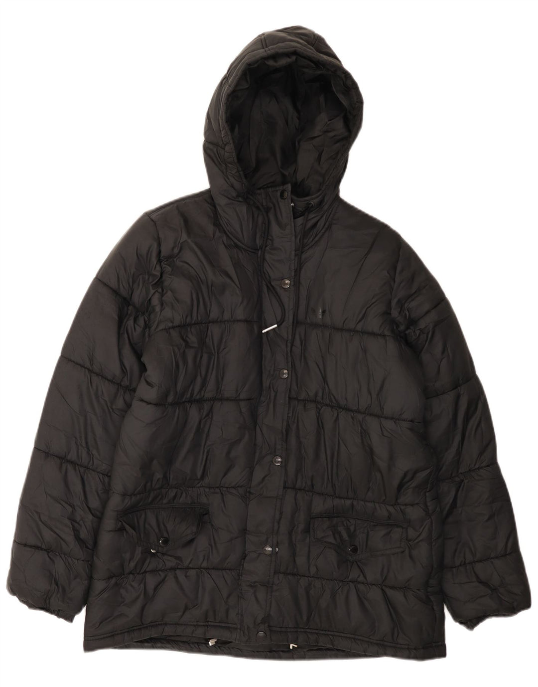 Adidas Damen Kapuzenjacke, gepolstert, EU 40, mittelschwarz, Polyester