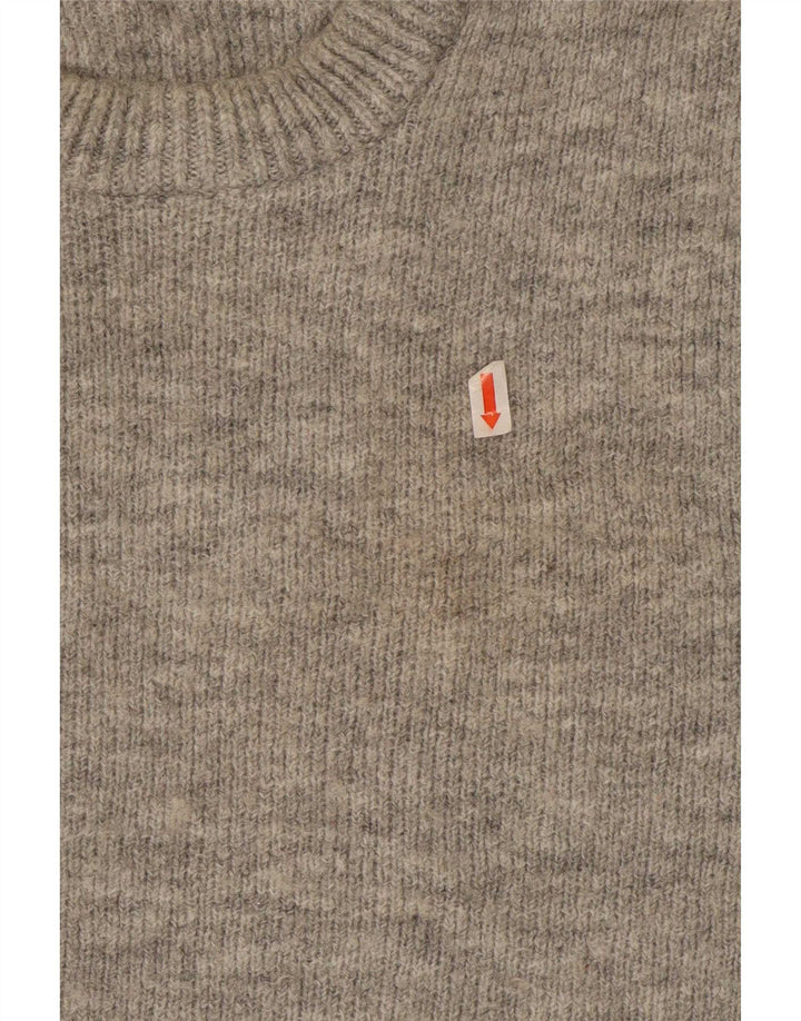 Zara Herren-Pullover mit Rundhalsausschnitt, Mittelgrau geflecktes Acryl
