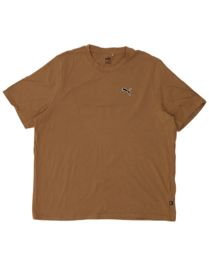 Puma Herren T-Shirt Top 2XL Beige Baumwolle