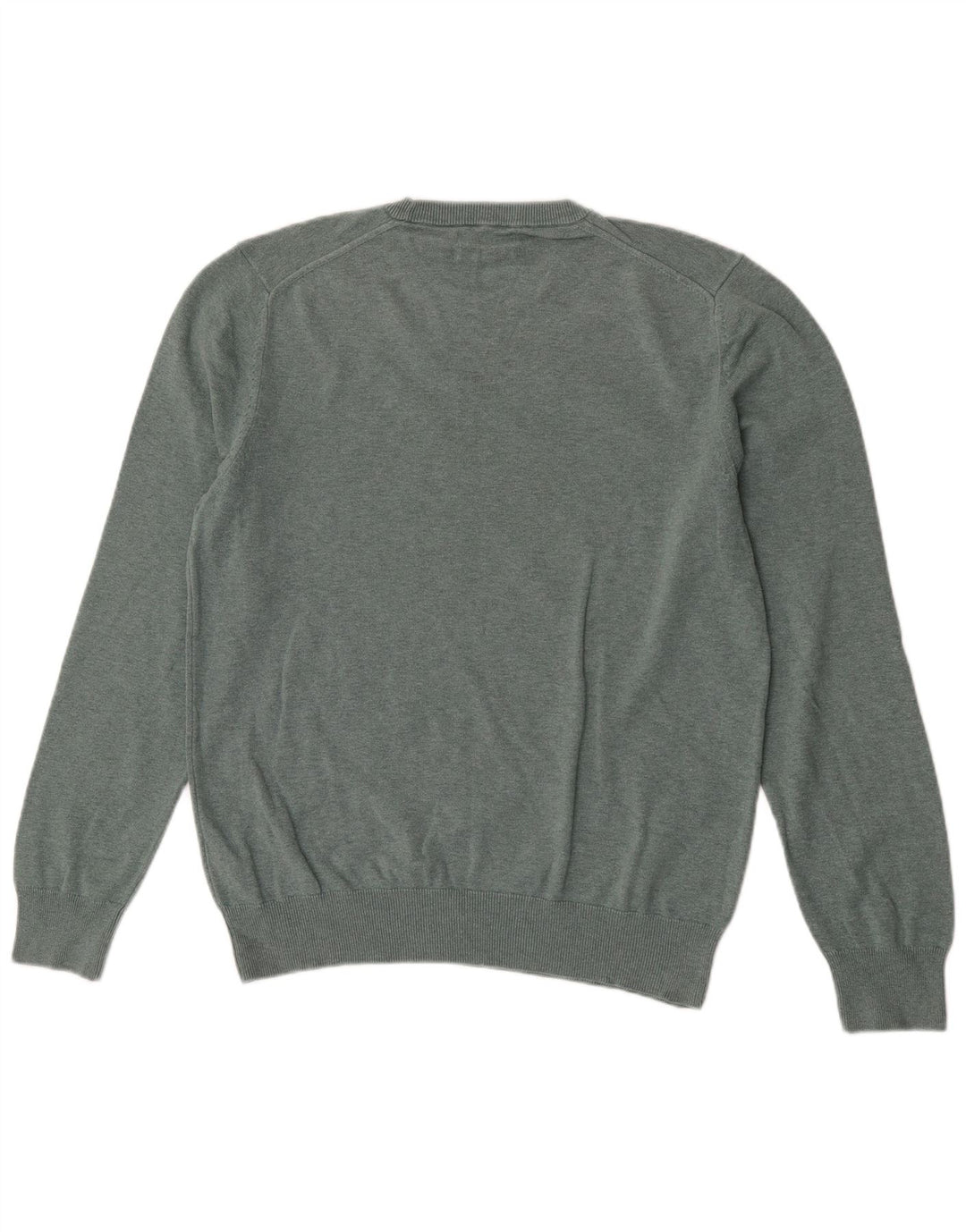 Marks & Spencer Herren-Pullover mit Rundhalsausschnitt, groß, grüne Baumwolle