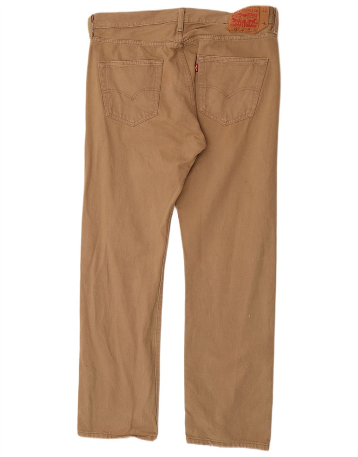 Levi's Herren 501 Stretch Straight Jeans W34 L30 Braune Baumwolle