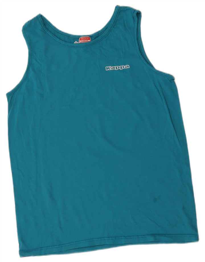 Kappa Damen Weste Top UK 14 Large Blaue Baumwolle