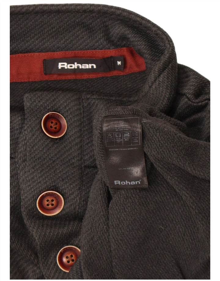 Rohan Herren-Sweatshirt mit Knopfkragen, mittelgraues Polyester