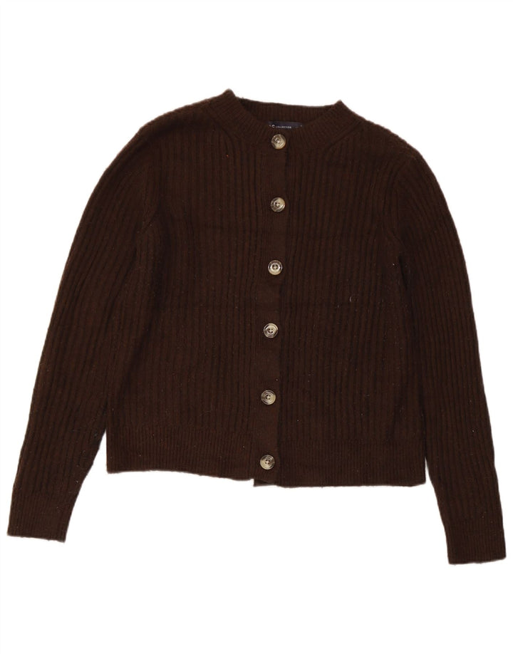 Marks & Spencer Damen Crop Cardigan Pullover UK 10 Small Braun Polyester