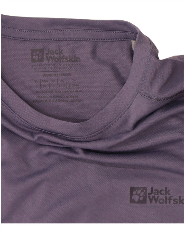 JACK WOLFSKIN Damen T-Shirt Top UK 14/16 Large Lila Polyester
