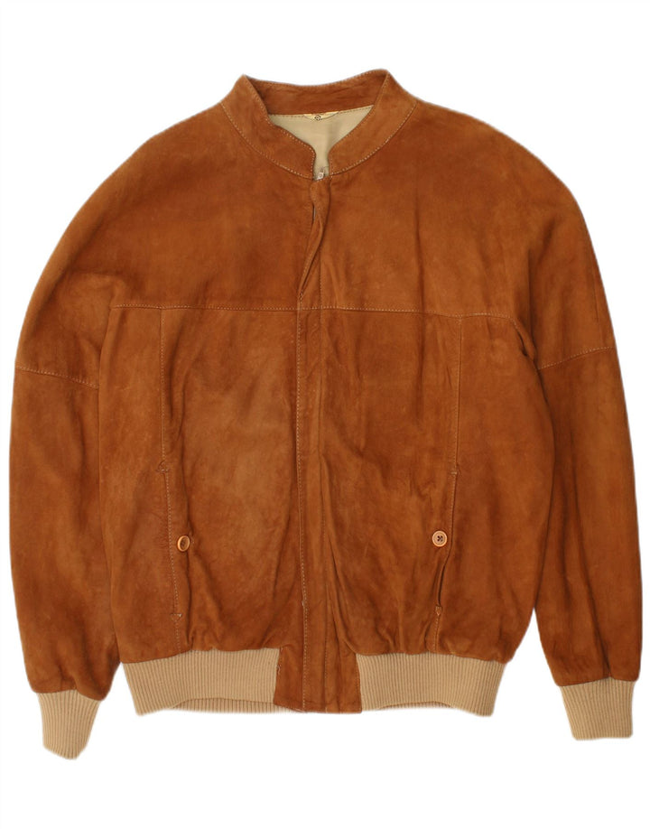 Vintage Herren Wildleder Bomberjacke IT 52 XL Braunes Leder