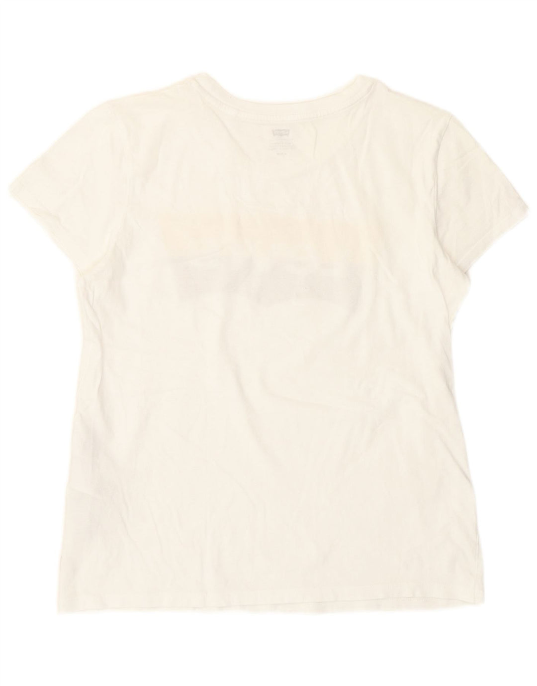 Levi's Womens Graphic T-Shirt Top UK 14 Mittelweiße Baumwolle