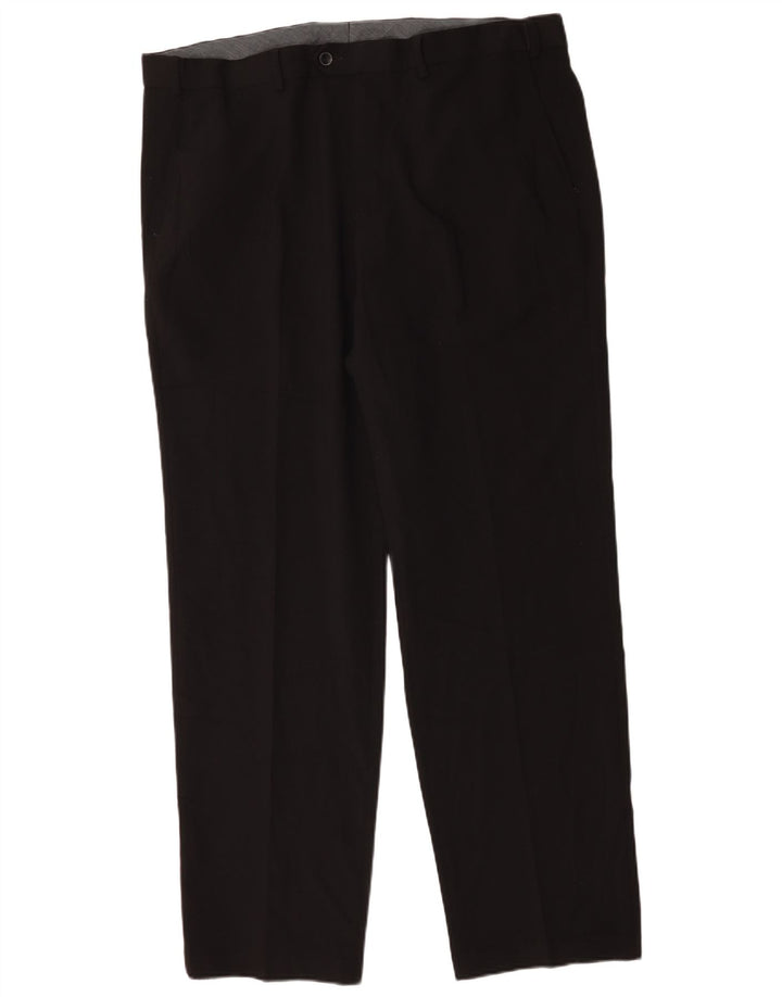 Gerade Herren-Anzughose von Marks & Spencer, W42, L33, schwarzes Polyester