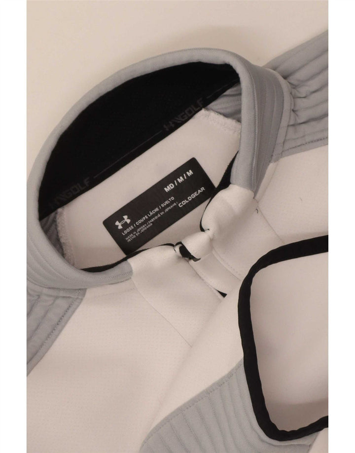 Under Armour Herren Cold Gear Pullover-Trainingsanzug-Oberteil, Mittelweiß, Farbblock