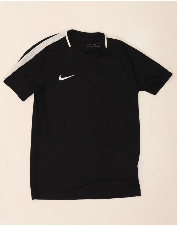 Nike Herren Dri Fit T-Shirt Top Mittelschwarzes Colourblock-Polyester