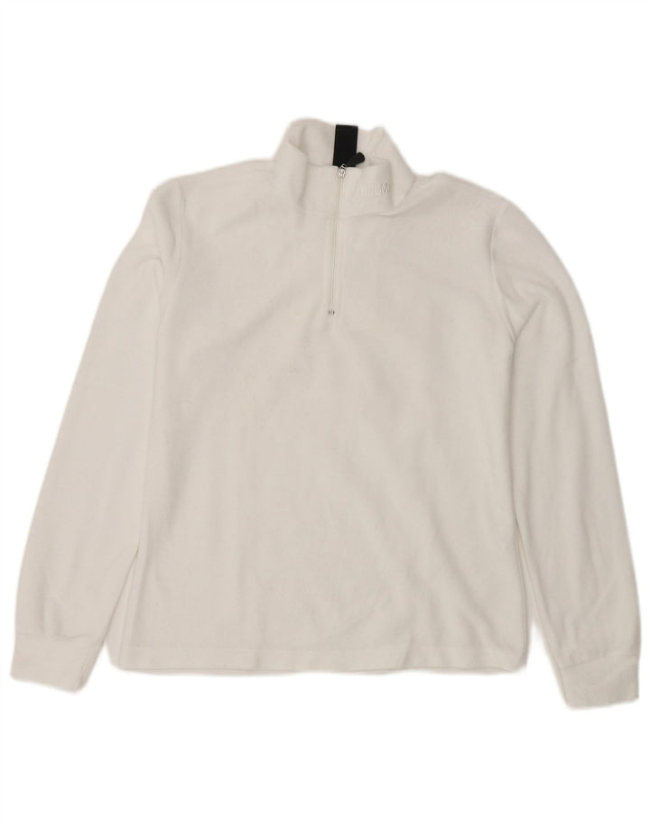 Colmar Damen-Fleecepullover mit Reißverschluss am Hals, UK 10, Größe S, Weiß, Polyester