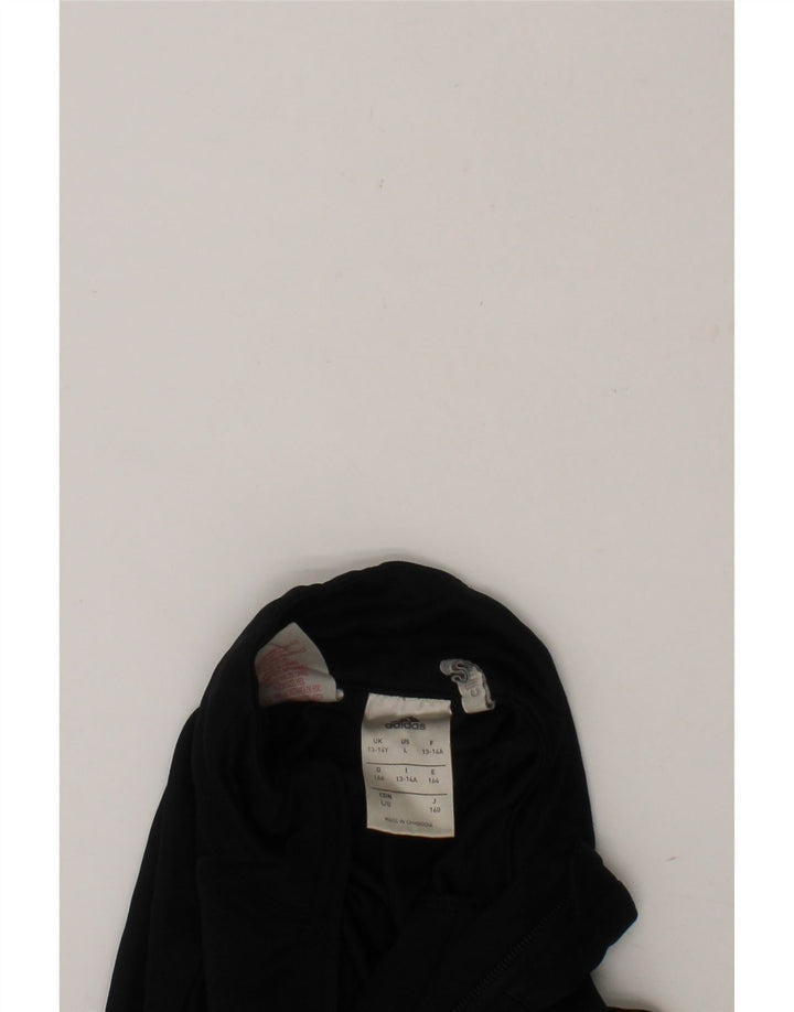 ADIDAS Boys Climalite Graphic Tracksuit Top Jacket 13-14 Years Black Vintage Adidas and Second-Hand Adidas from Messina Hembry 