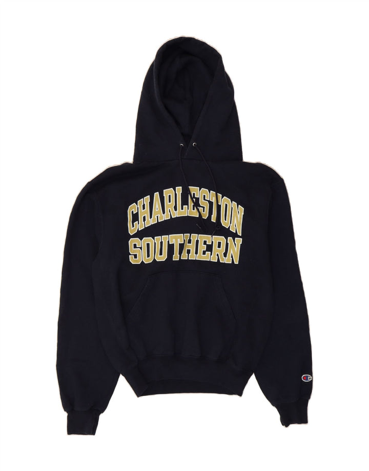 CHAMPION Womens Oversized Hoodie Jumper UK 10 Small Navy Blue Vintage Champion and Second-Hand Champion from Messina Hembry 