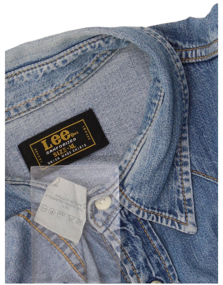 Lee Herren Jeanshemd XL, blaue Baumwolle