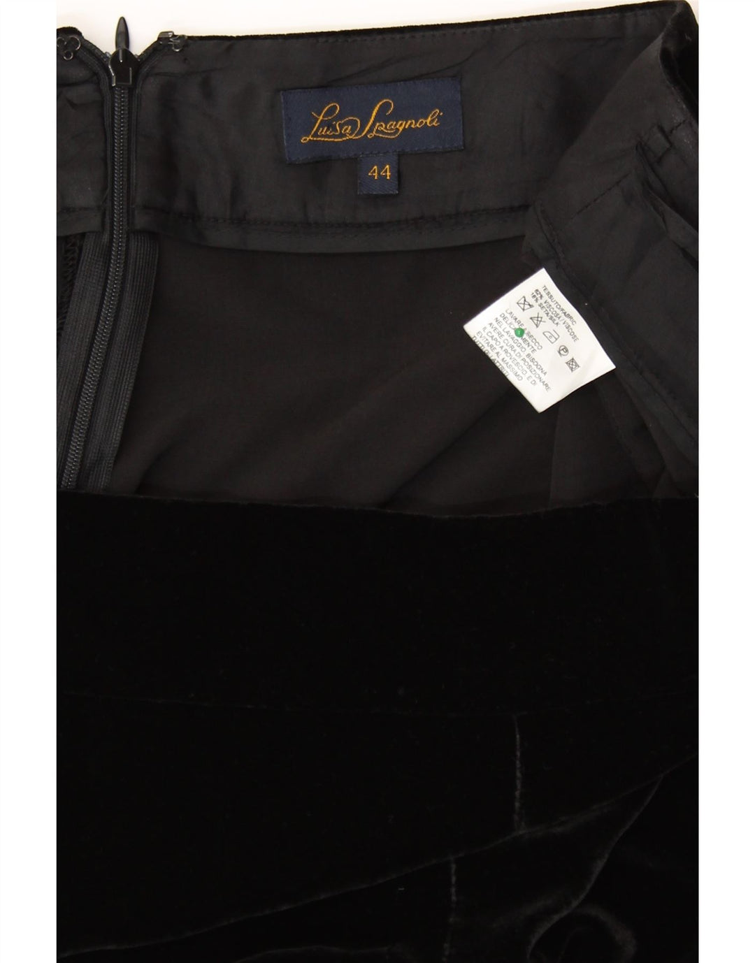 LUISA SPAGNOLI Damen Samt-Freizeithose IT 44 Medium W34 L31 Schwarz