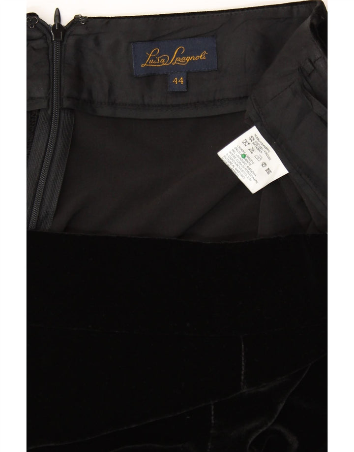 LUISA SPAGNOLI Damen Samt-Freizeithose IT 44 Medium W34 L31 Schwarz