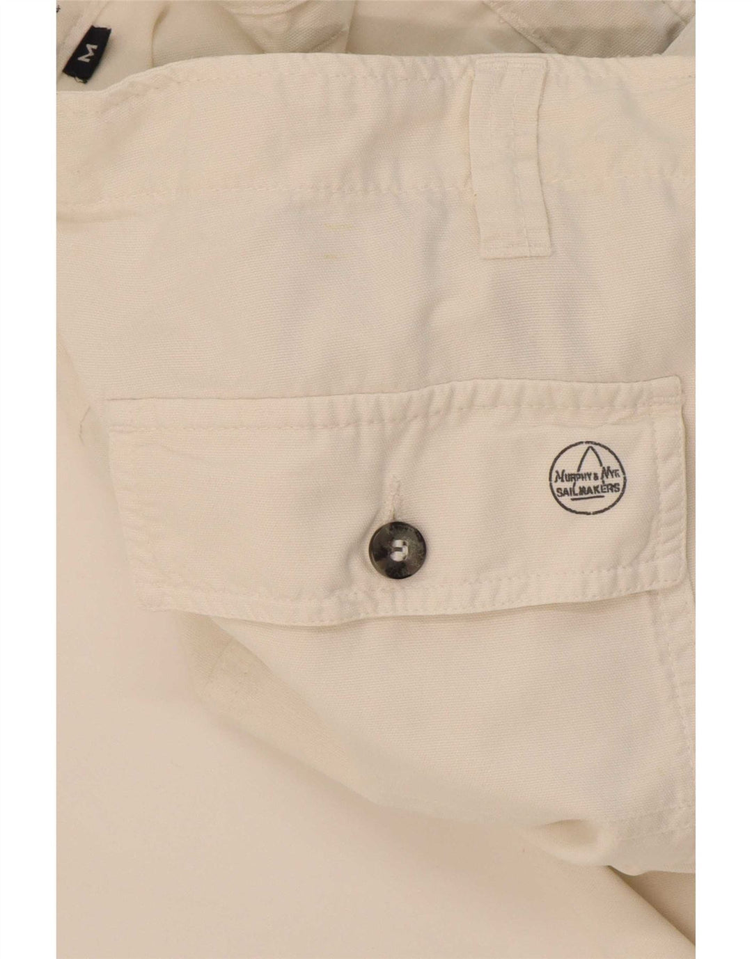 Murphy & Nye Gerade Herren-Chinohose, Größe M, W32, L32, weiße Baumwolle
