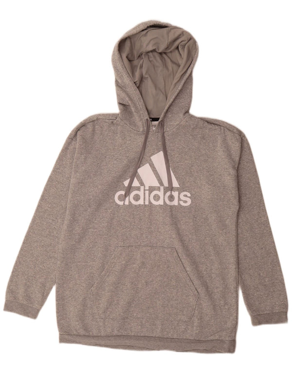 Adidas Womens Graphic Oversized Hoodie Pullover UK 8/10 Small Grau meliert