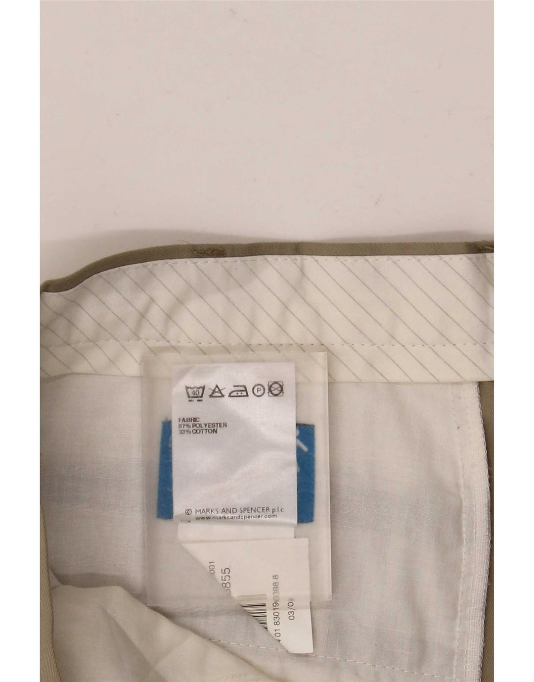 Marks & Spencer Herren-Anzughose mit Pegged-Anzug, W36, L31, beige, Polyester