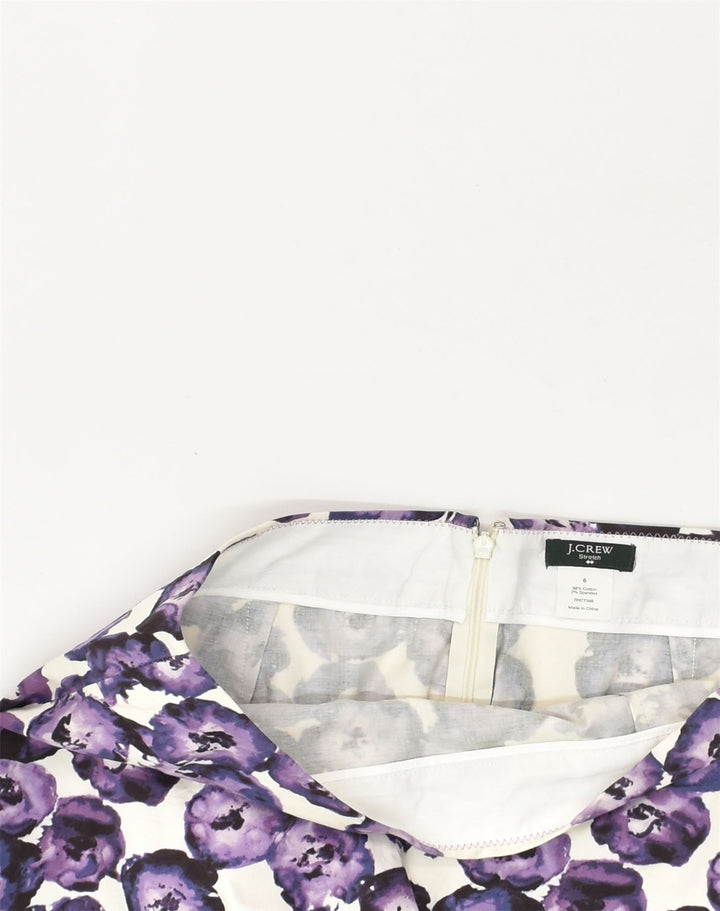 J. CREW Womens Straight Skirt US 6 Medium W30 Purple Floral Cotton | Vintage J. Crew | Thrift | Second-Hand J. Crew | Used Clothing | Messina Hembry 
