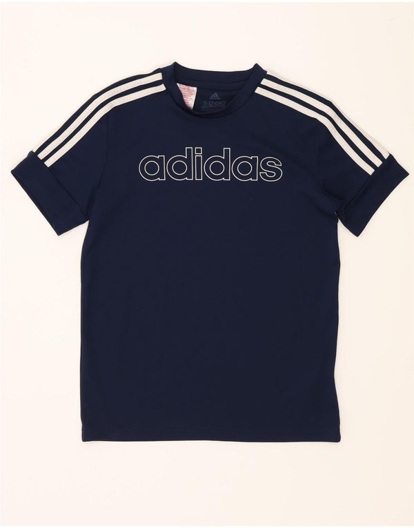 Adidas Jungen Aeroready Graphic T-Shirt Top 11-12 Jahre Marineblau Polyester